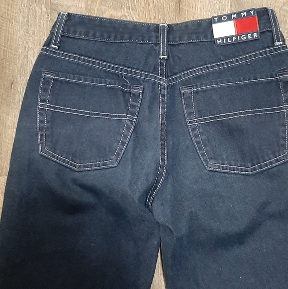 Tommy Hilfiger Womens Size 28 Jeans Hipster Flare Blue 32" Inseam Button Front - Picture 4 of 6